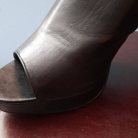 Tahari Black Open Toe Leather Sling Back Sandals Bootie Shoes Size 10. - Picture 6 of 10